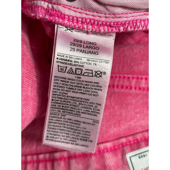 Gap Cheeky Straight High Rise Jeans Women's 29/8L Pink Denim Stretch Raw Hem - Picture 9 of 12